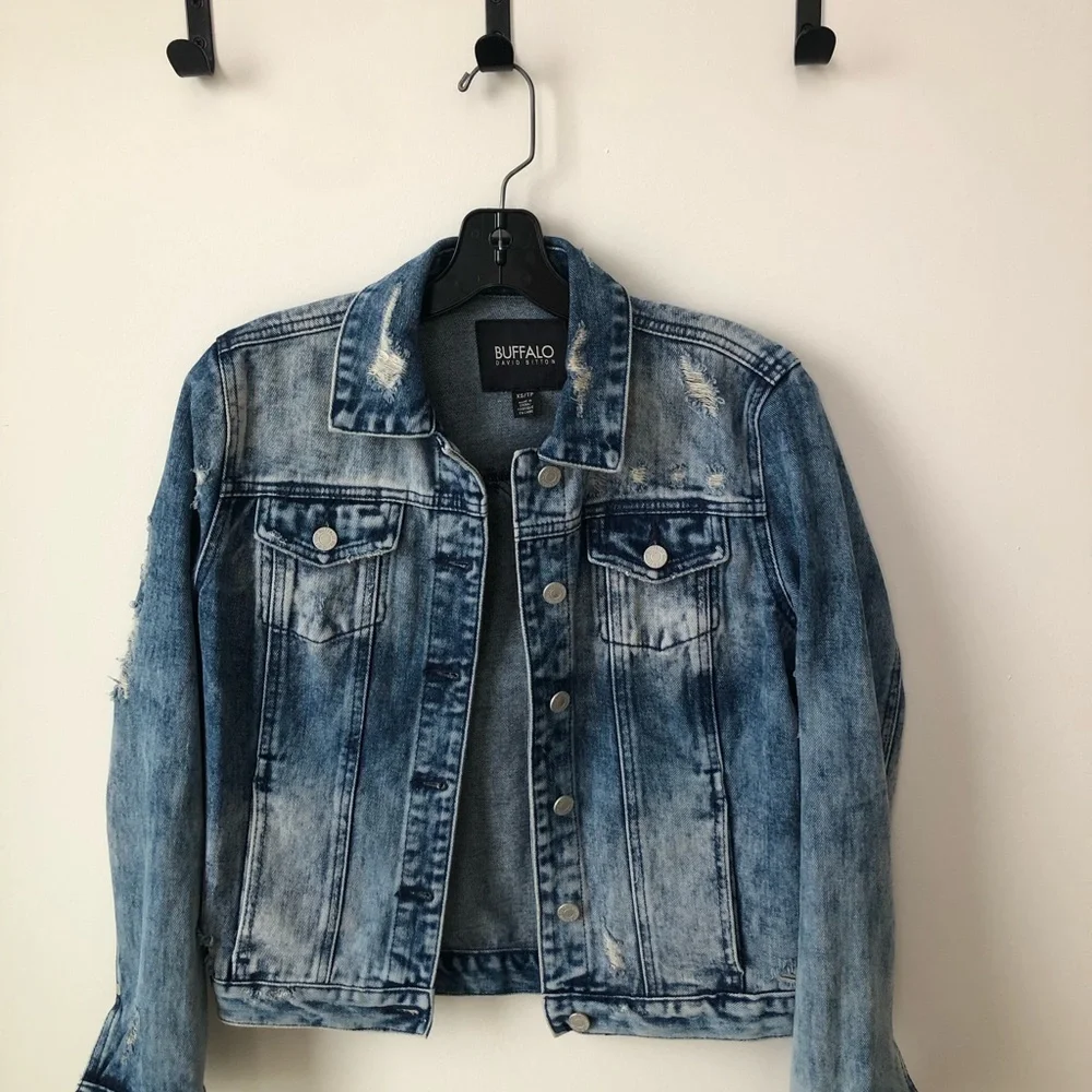 Buffalo David Bitton Distressed Blue Jacket - Picture 1 of 3